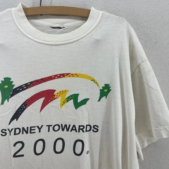 VTG 90s Sydney 2000 Olympics T Shirt Mens M Single Stitch Graphic Made‎ in USA - Picture 3 of 10